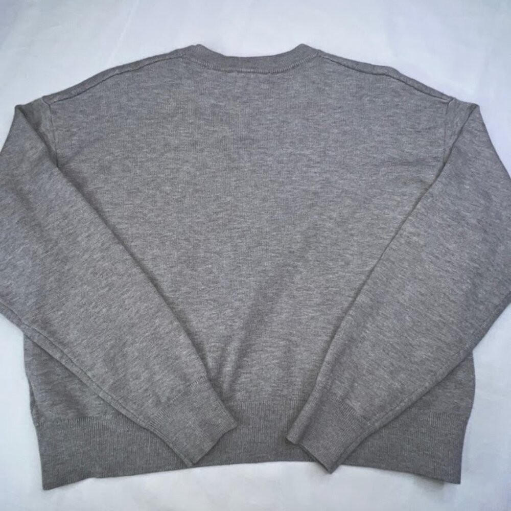 Faded Rose Cropped Tight knit NEW YORK Gray M #preppy #travel #softsweater - Picture 6 of 6
